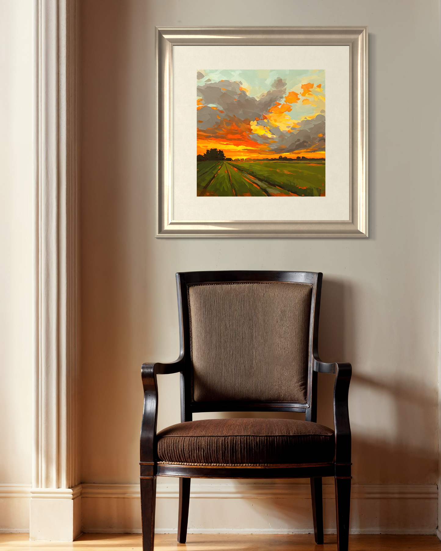 Where Fields Meet Fire - Contemporary British Landscape Fine Art Print