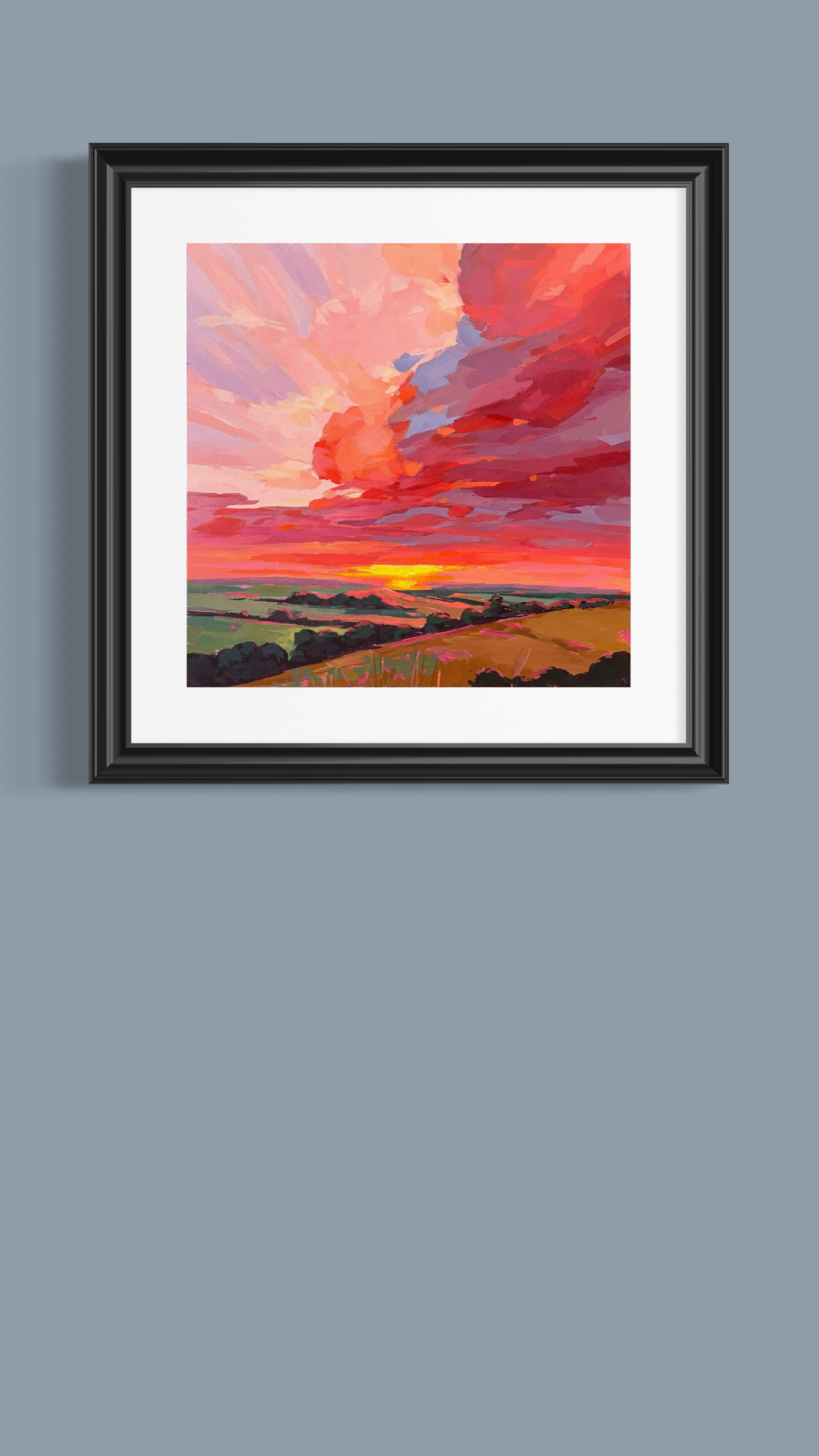 Rosefire Dusk - Contemporary British Landscape Fine Art Print