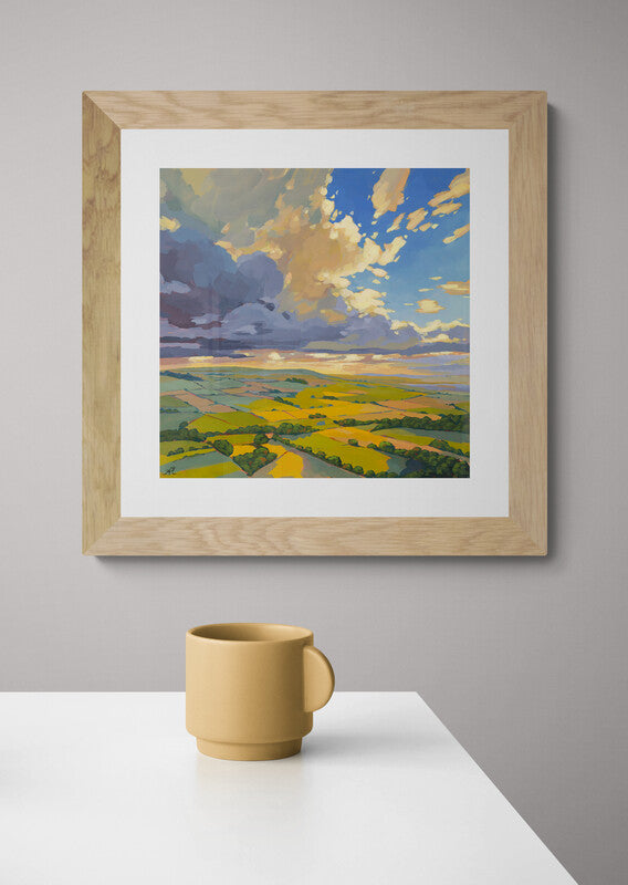 Veil of Amber Skies - Contemporary British Landscape Fine Art Print