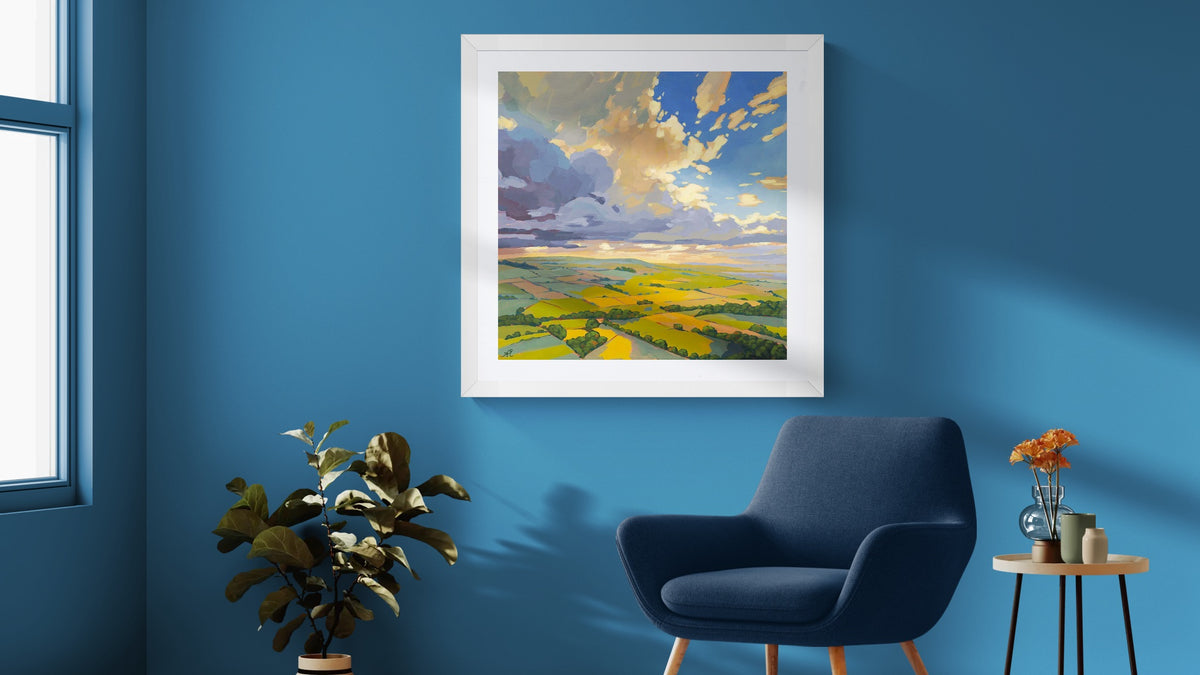 Veil of Amber Skies - Contemporary British Landscape Fine Art Print