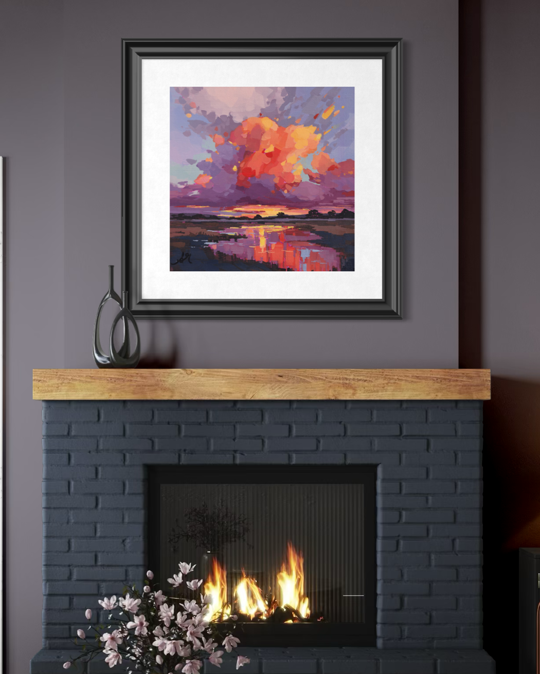 Tangerine Skies  - Contemporary British Landscape Fine Art Print