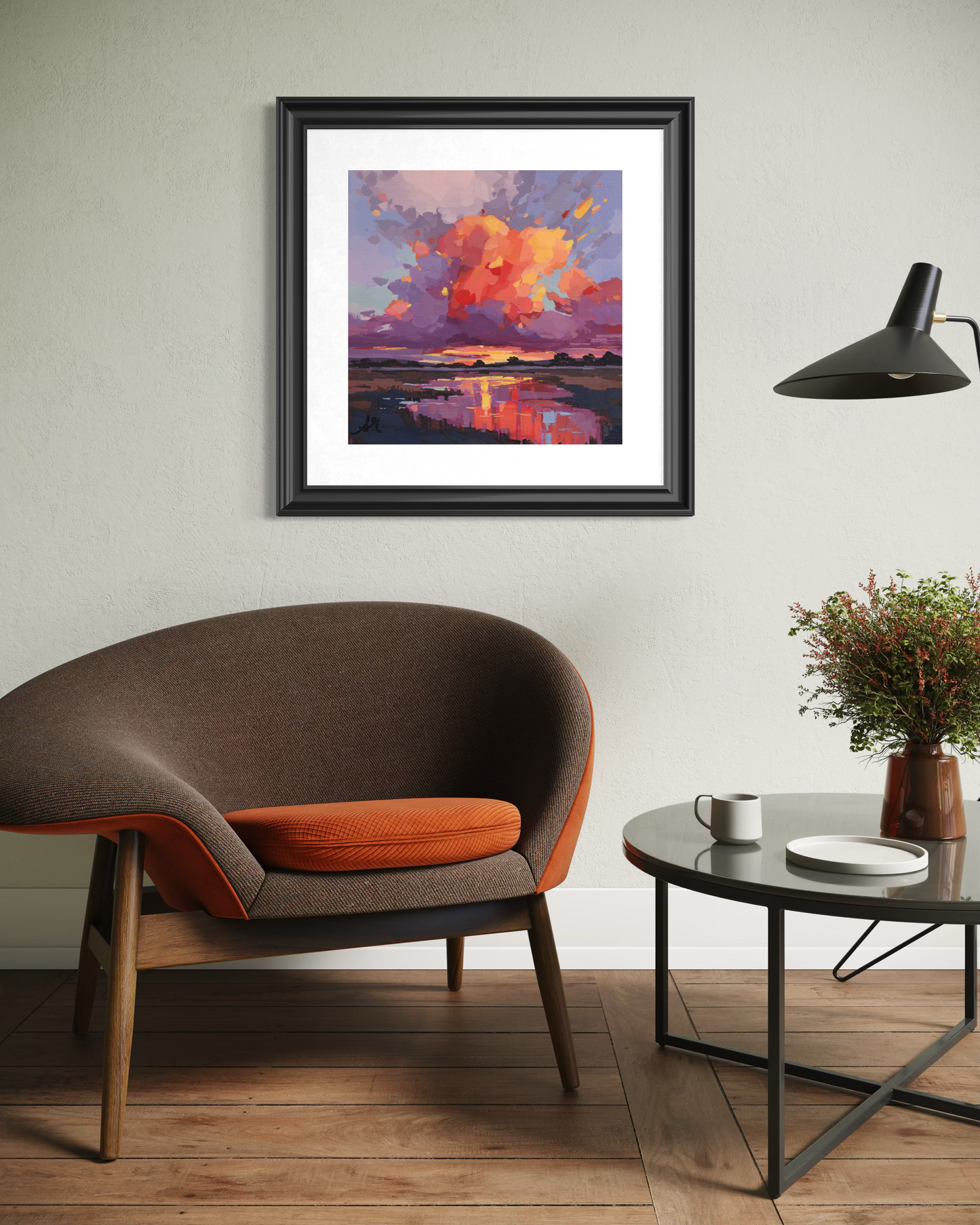 Tangerine Skies  - Contemporary British Landscape Fine Art Print