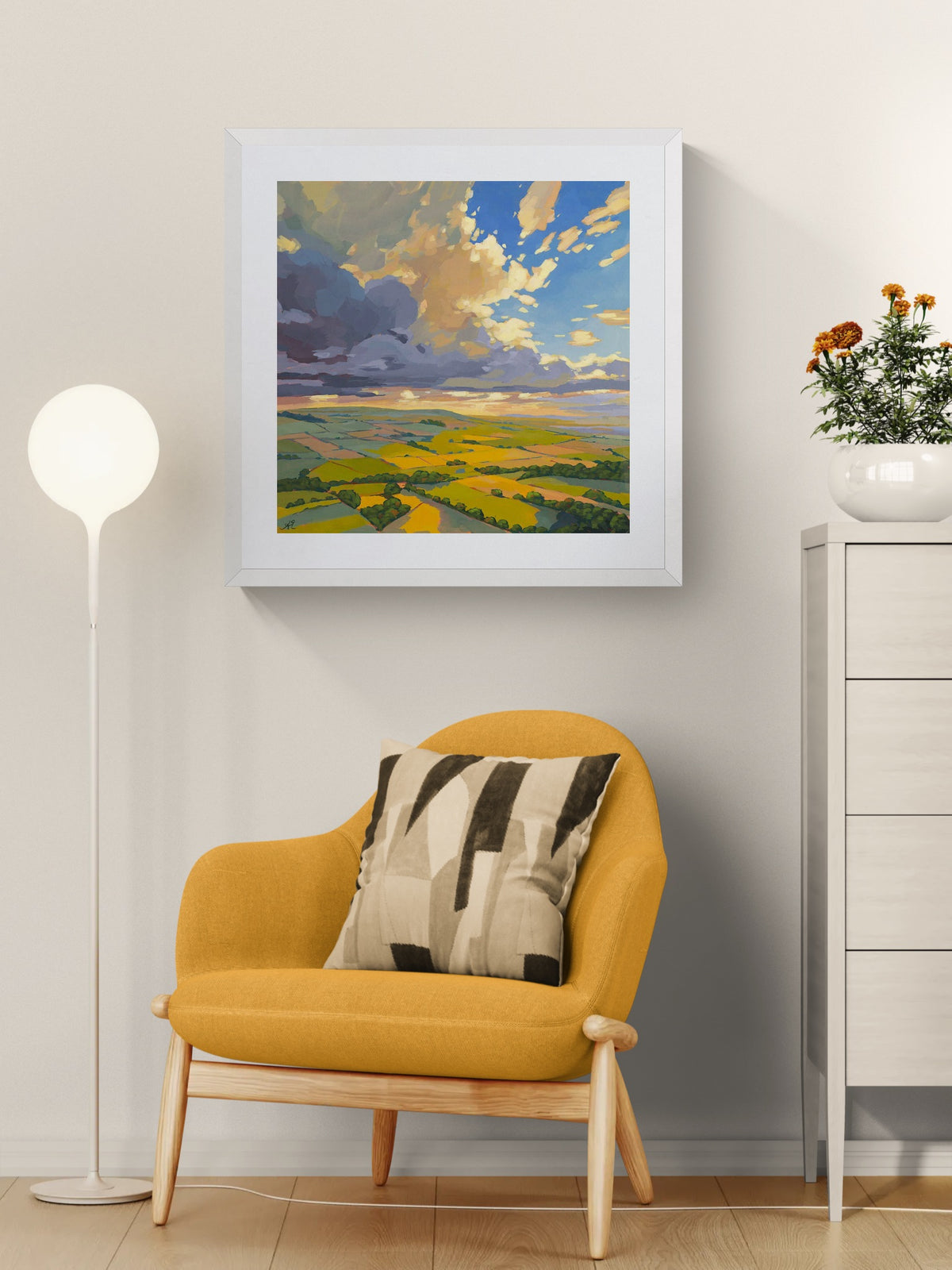 Veil of Amber Skies - Contemporary British Landscape Fine Art Print