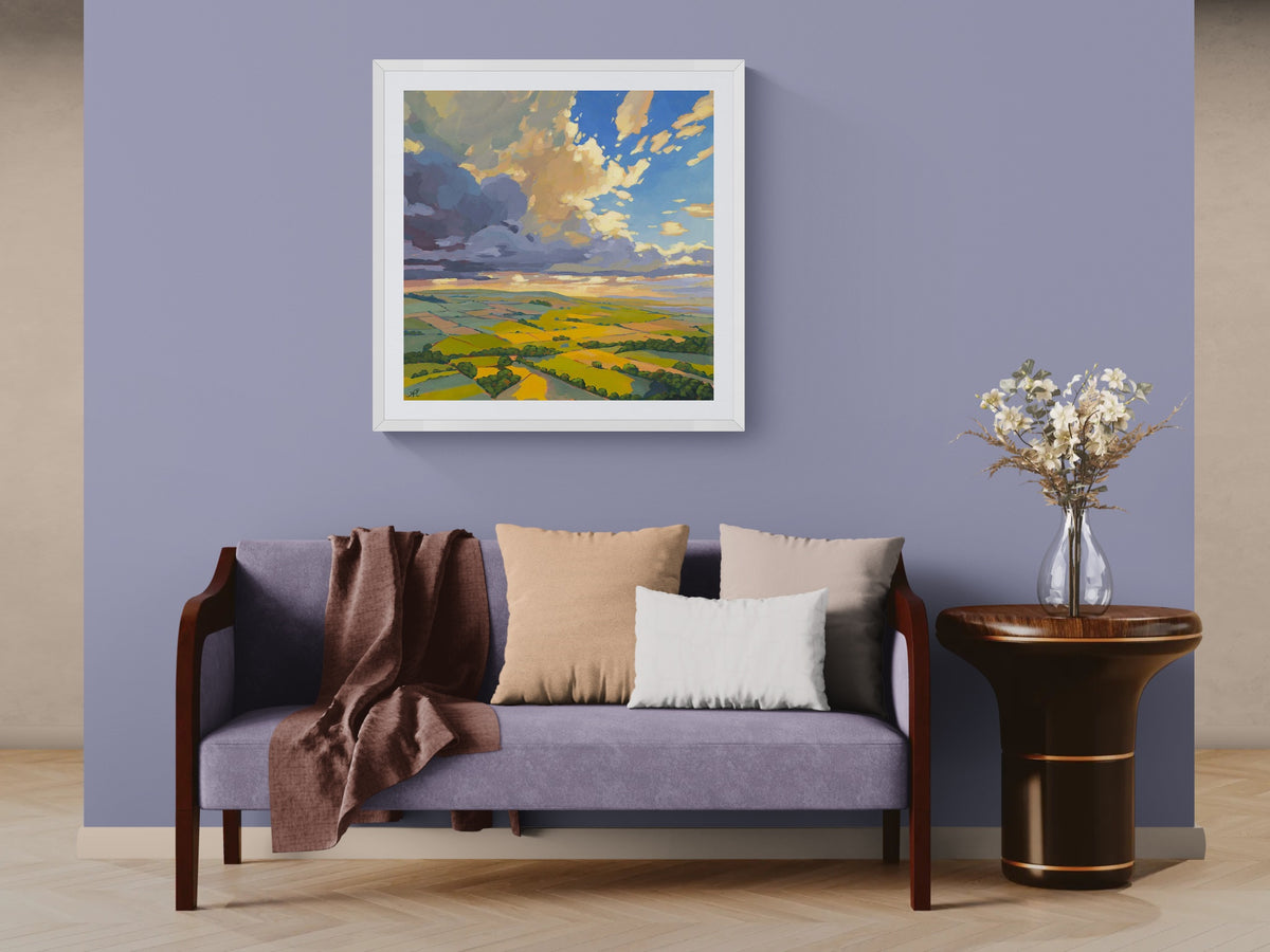 Veil of Amber Skies - Contemporary British Landscape Fine Art Print