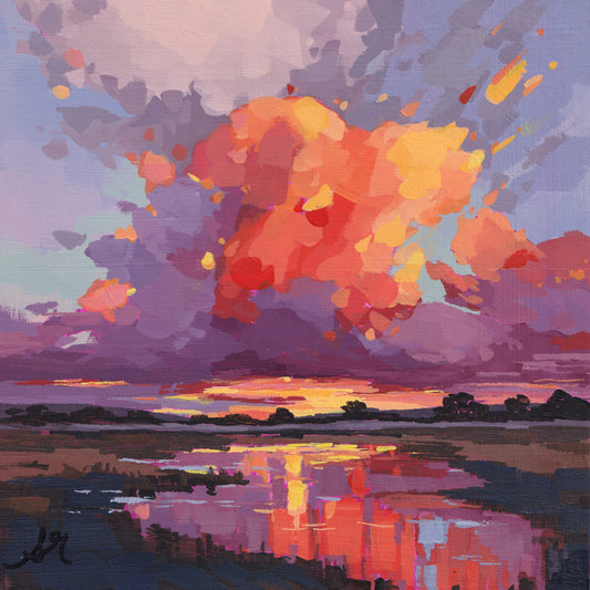Tangerine Skies  - Contemporary British Landscape Fine Art Print